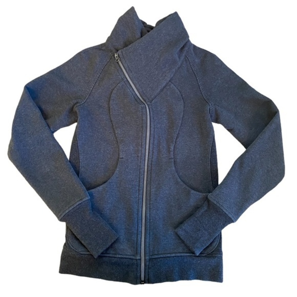 lululemon athletica Heather Charcoal Asymmetrical Zip Bomber Jacket
